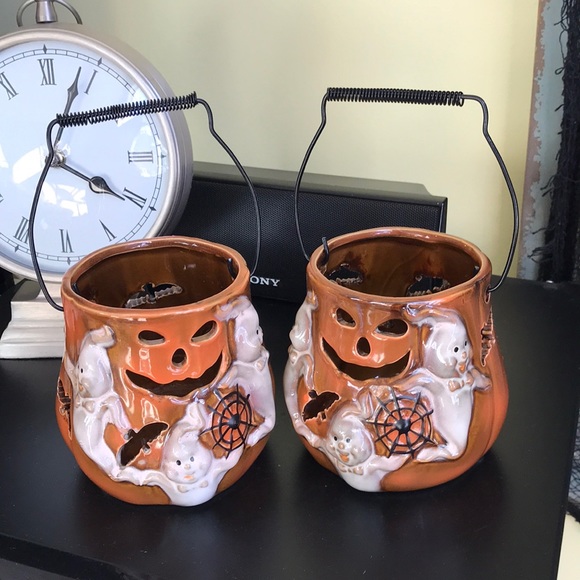Set of 2 Lang Pumpkin Candle Holders - Picture 6 of 12
